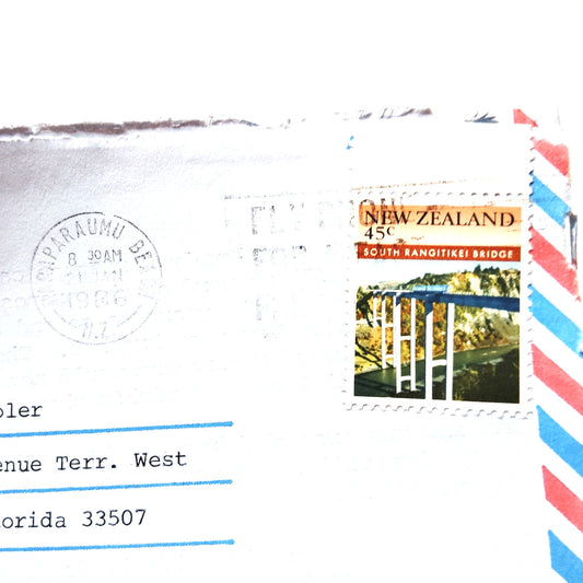 1986 New Zealand Aerogramme w/ Letter & 45c Stamp - Postmarked Paraparaumu