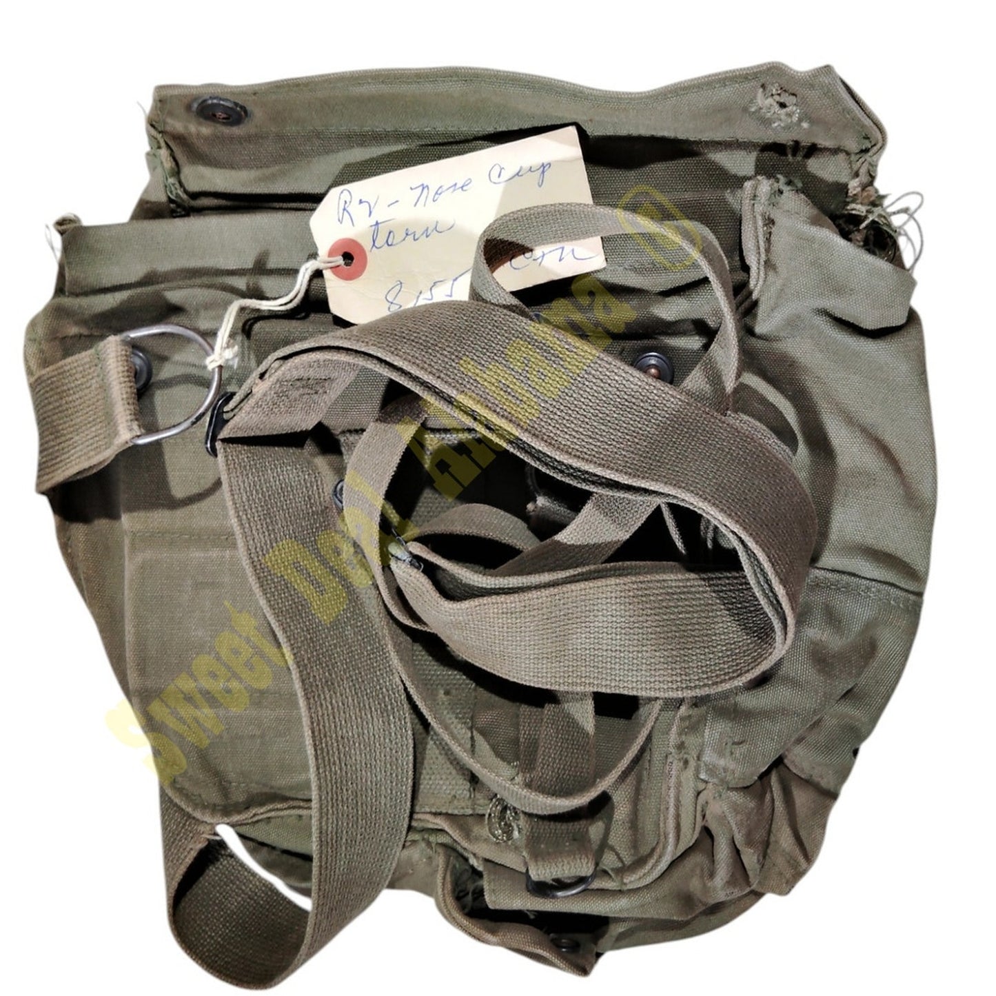 2-PK- 1960/70's Era, US M17 Mask Protective Carrier Bag w/ Straps, Military, ODG