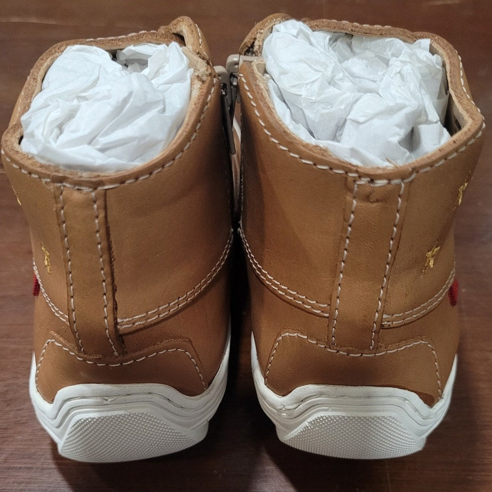 Marc Joseph New York Kids Tan Leather Ankle Boot – Star Detail, Size 13