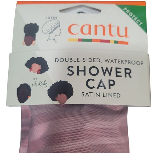 Cantu Satin Lined Shower Cap 1ct Double-Sided Waterproof Hair Protector