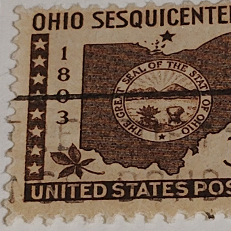 1953 3¢ Ohio Sesquicentennial Stamp – Scott 1018 – Statehood 150th Anniversary