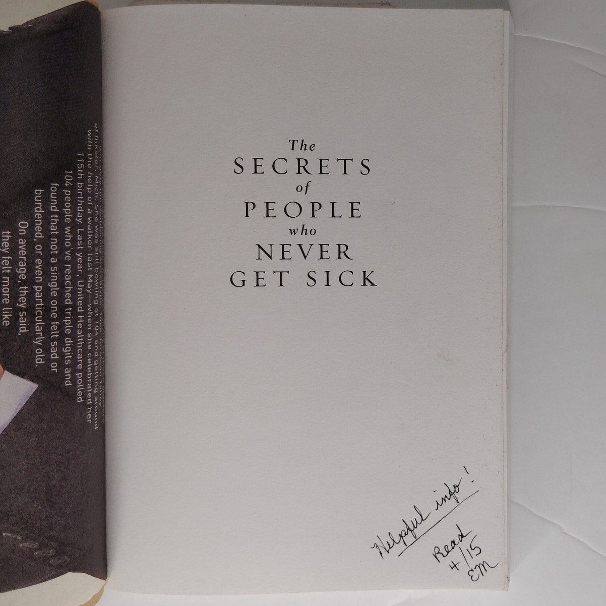 The Secrets of People Who Never Get Sick  Health Wellness Immune Boost Book