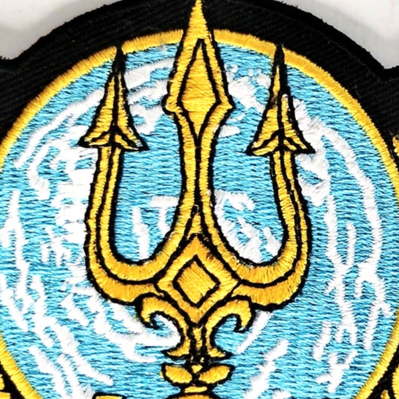 UEO seaQuest DSV Embroidered Patch Trident Emblem 3‑3/8" × 3‑1/4" Sew‑On