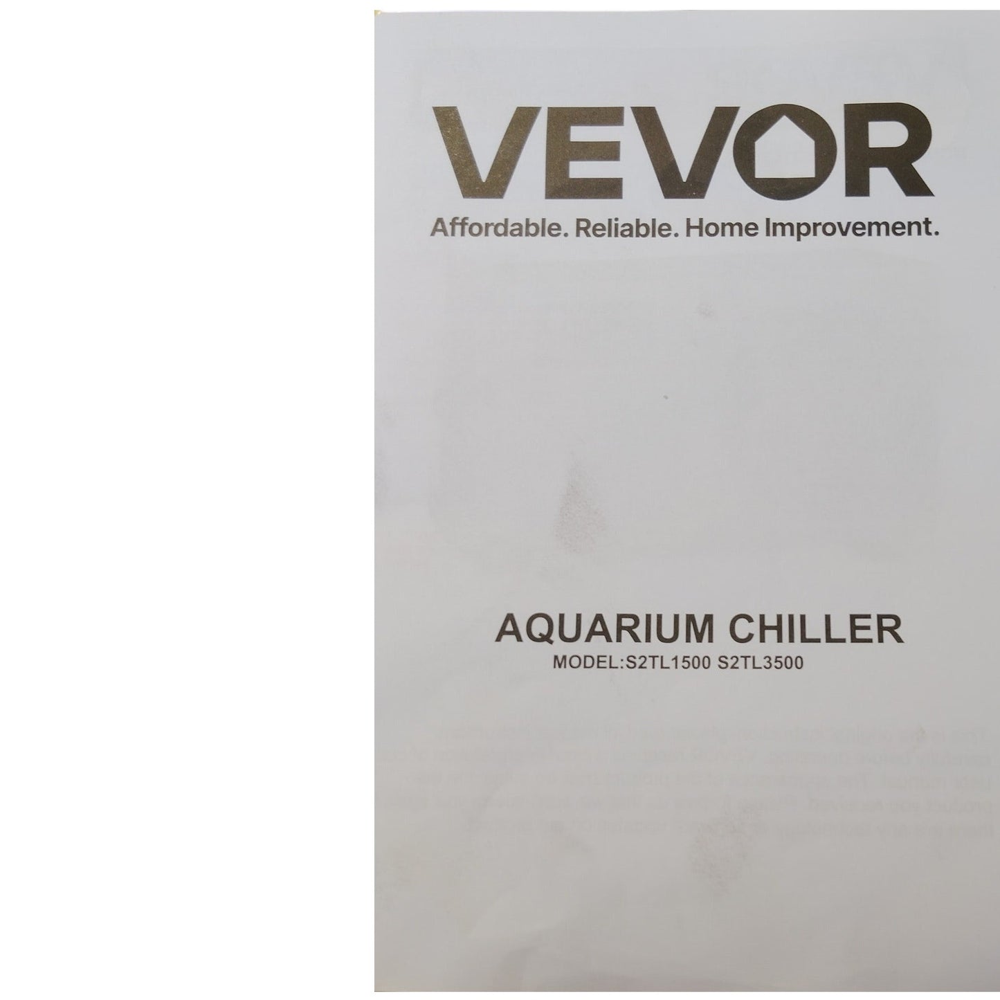 VEVOR Aquarium Chiller – 1.5 HP – 500 Gal – Titanium Evaporator – Gray