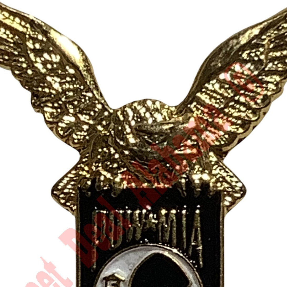 Eagle Atop POW/MIA Emblem - Hat, Tie or Lapel Pin, 1"H x 7/8"W