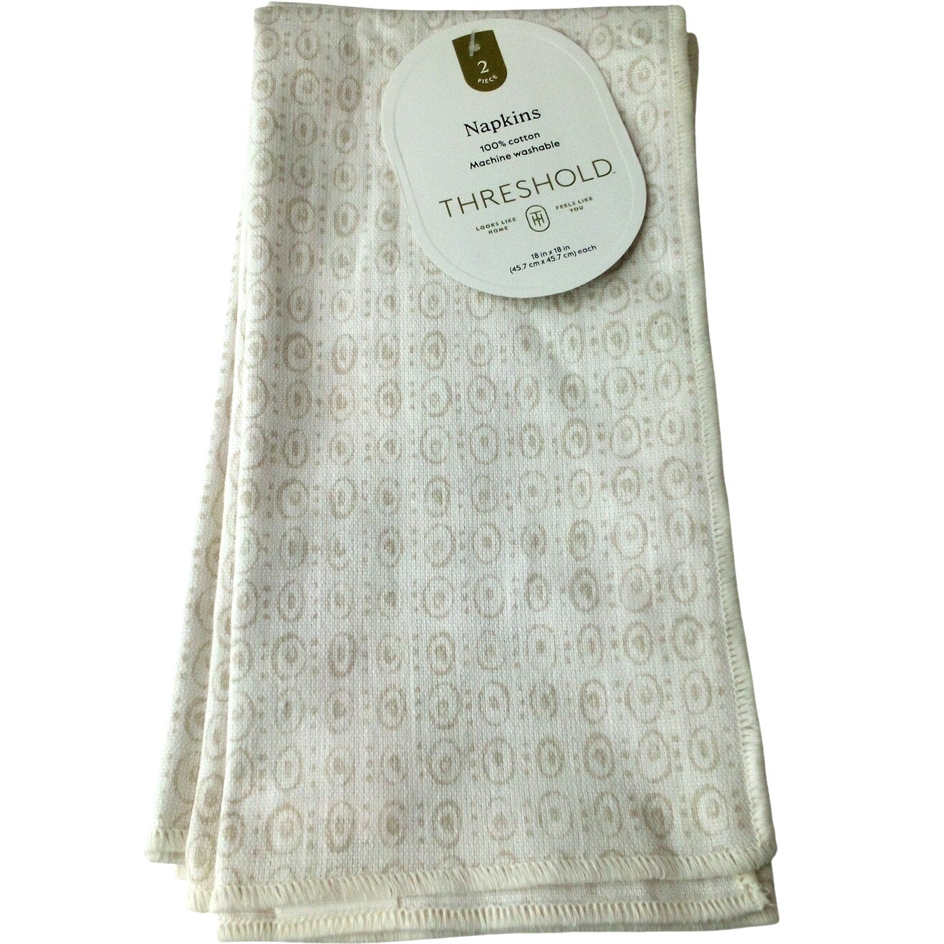 8 Threshold 18"x18" Geo Napkins – Natural, 4 × 2‑PKS (8 Total)