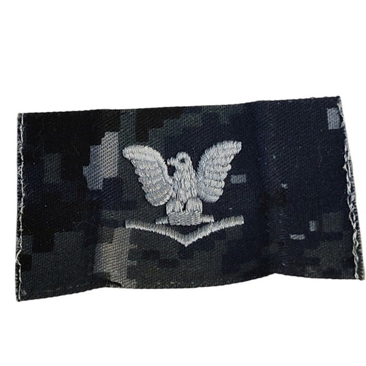 Navy Working Uniform (NWU) Type I Rank Tab E4 Parka/Hat 3"x1-7/8" Blue Camo