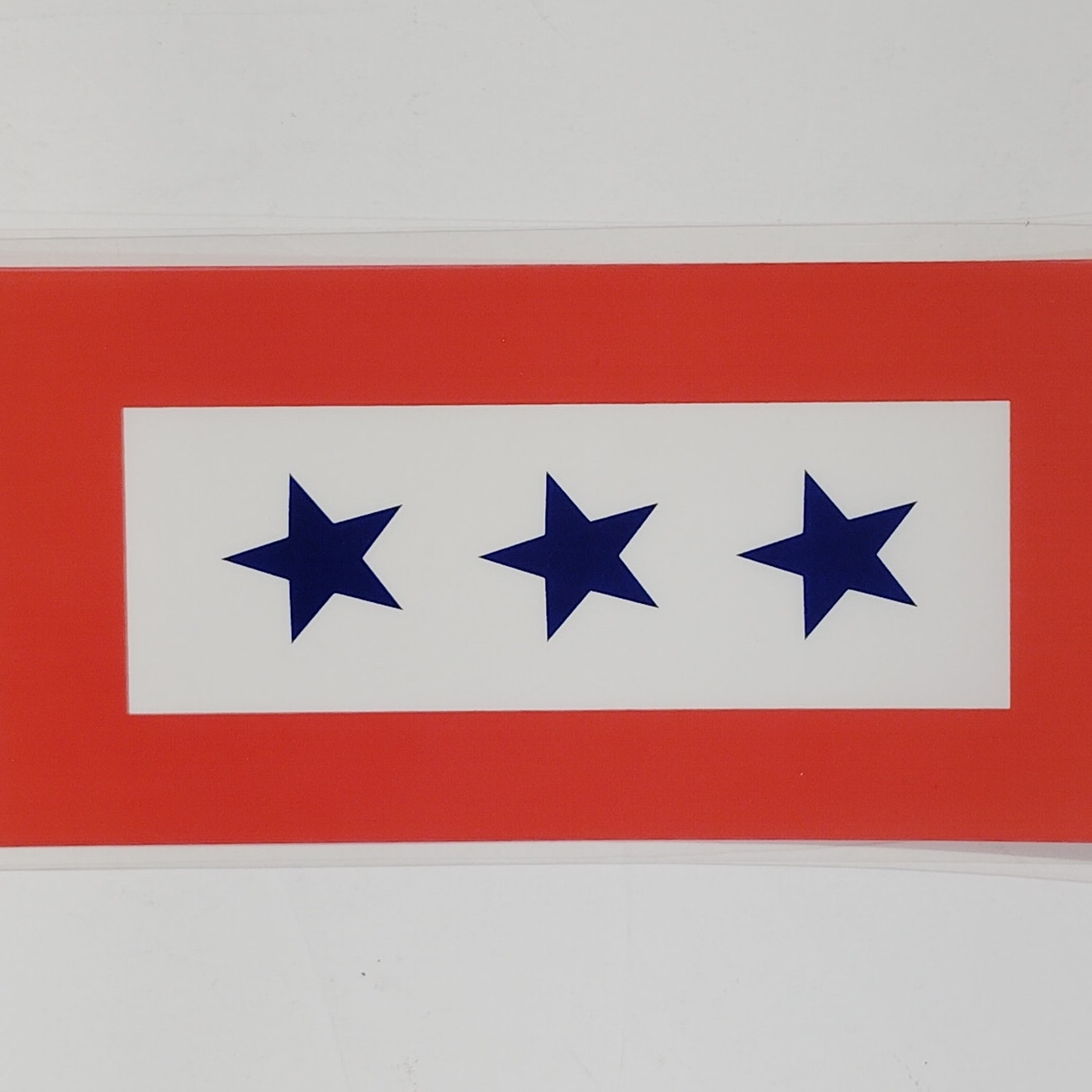 3 Blue Star Service Banner Decal – 5" x 3" Vinyl – Outside Window Mount – DT162