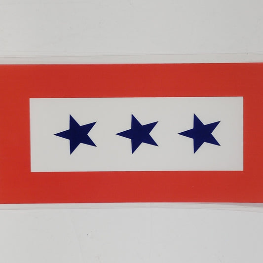 3 Blue Star Service Banner Decal – 5" x 3" Vinyl – Outside Window Mount – DT162