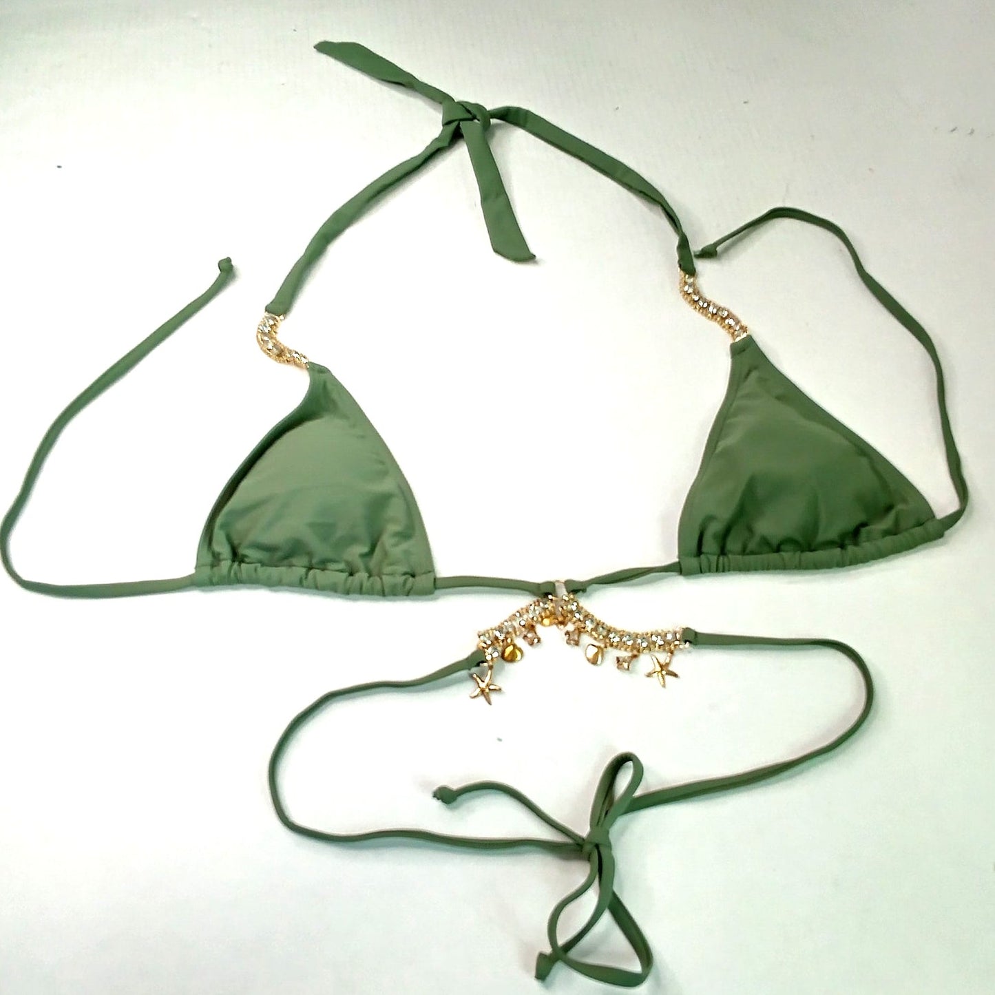 YAUASOPA Shiny Diamond Charms Bikini Top Women’s Medium