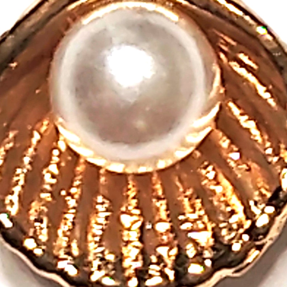 Scallop Shell Charm Gold‑Tone Faux Pearl 1/2" Oyster Pendant Jewelry Making