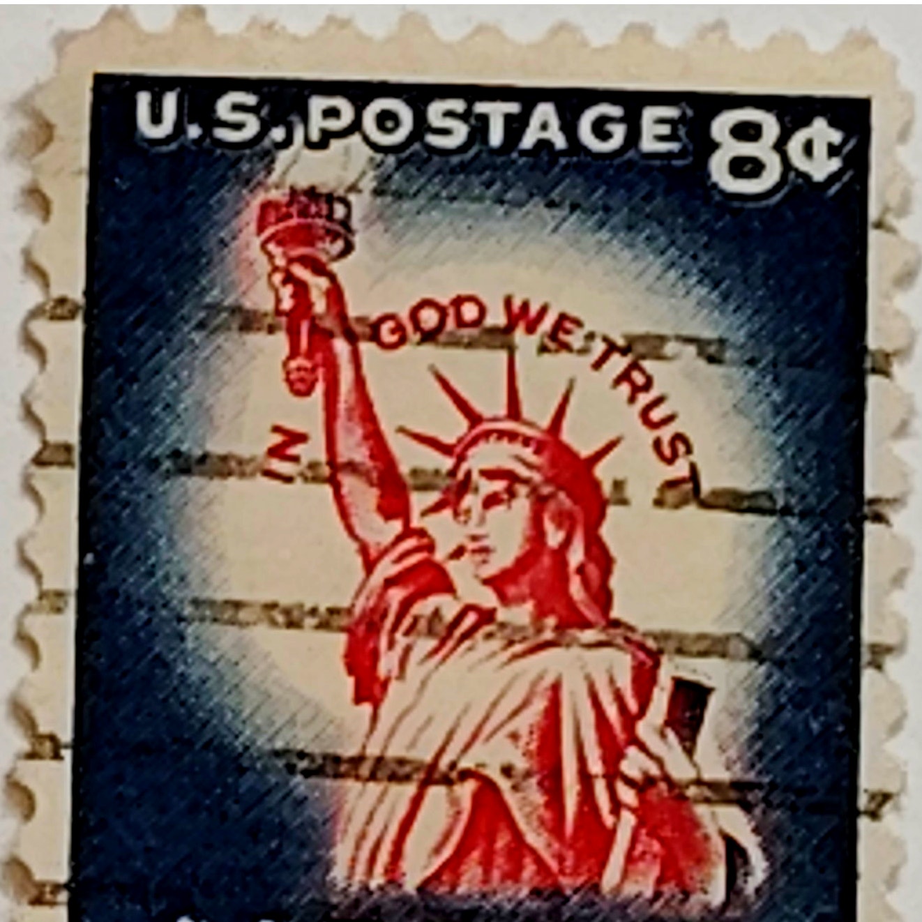 1954 USA 8¢ Statue of Liberty Scott 1042 – Liberty Series - Canceled
