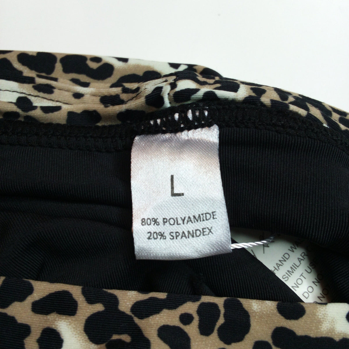 Leopard Print High Waisted Bikini Bottoms for Women - Brown & Black Size L