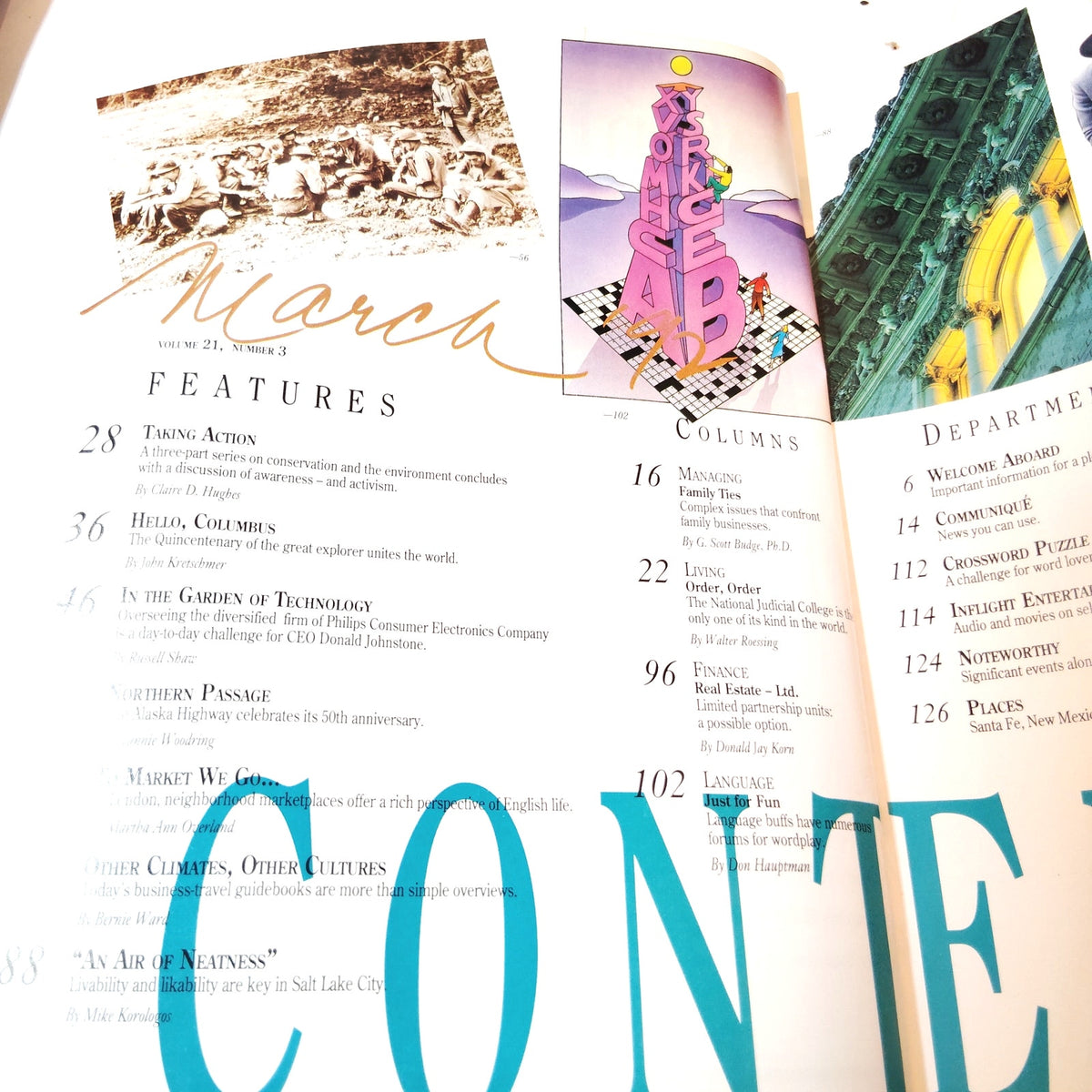 Delta SKY Magazine - March 1992 - Columbus Quincentenary, Alaska Highway