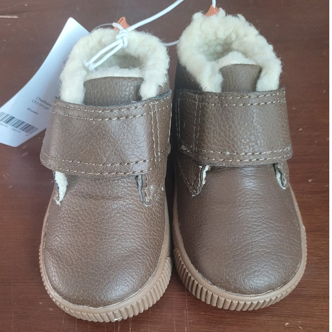 Carter’s Chatham Boot Size 4 Toddler Brown Faux-Suede Hook & Loop Strap CF21F12P