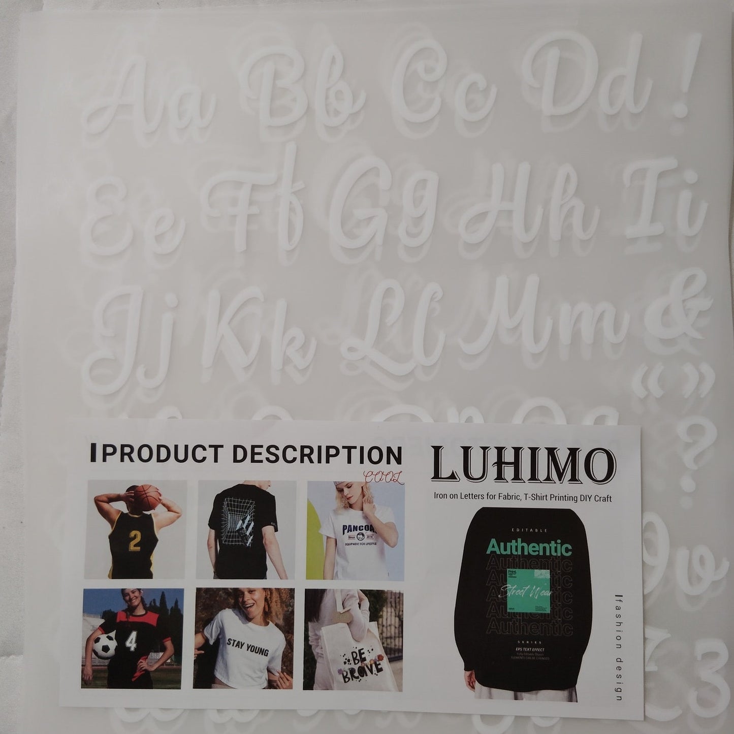 5 Sheets A–Z Iron-On Letters – Black Heat Transfer Vinyl DIY Clothing & T-Shirts