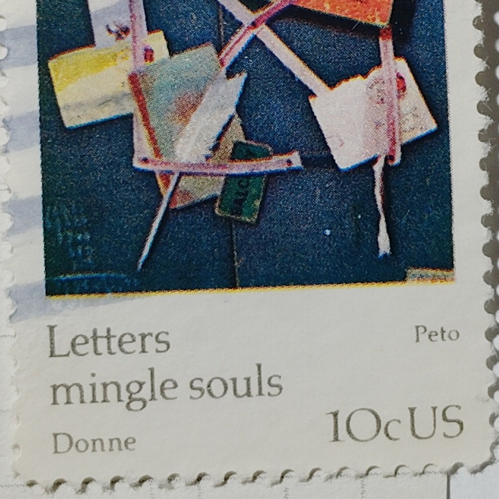 1974 US Postage Stamp Scott #1532 10c Letters Mingle Souls John Peto Canceled