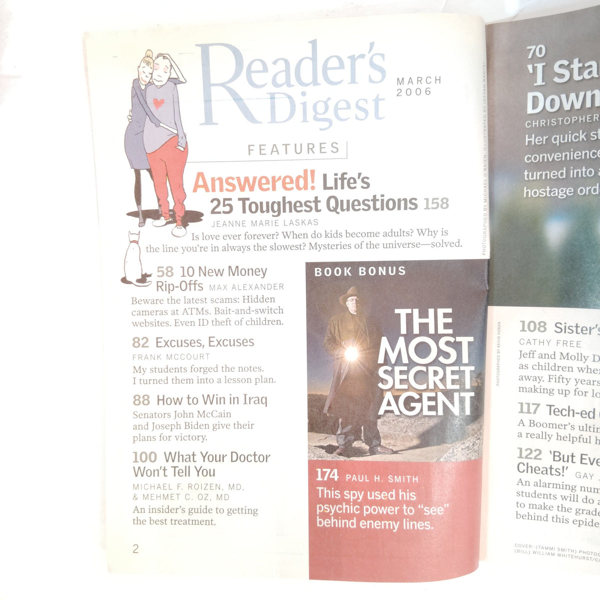 Reader's Digest March 2006 Life's 25 Toughest Questions Back Issue Magazine