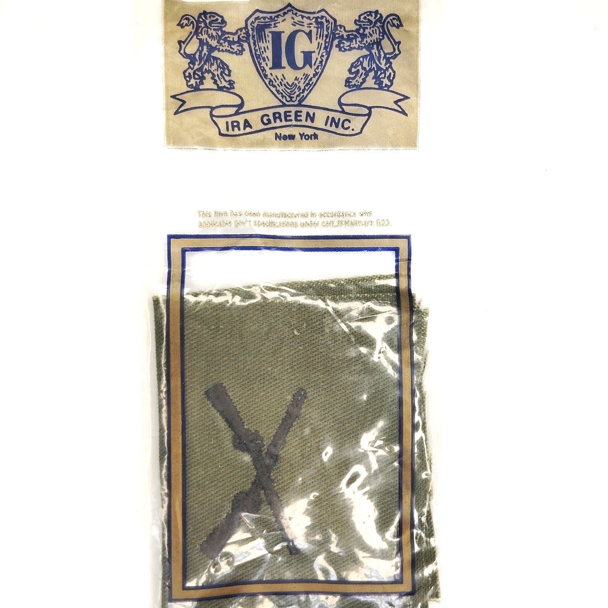 US Army Infantry Branch Patch Pair Subdued ODG 4‑1/8" × 2‑3/4" Sew‑On