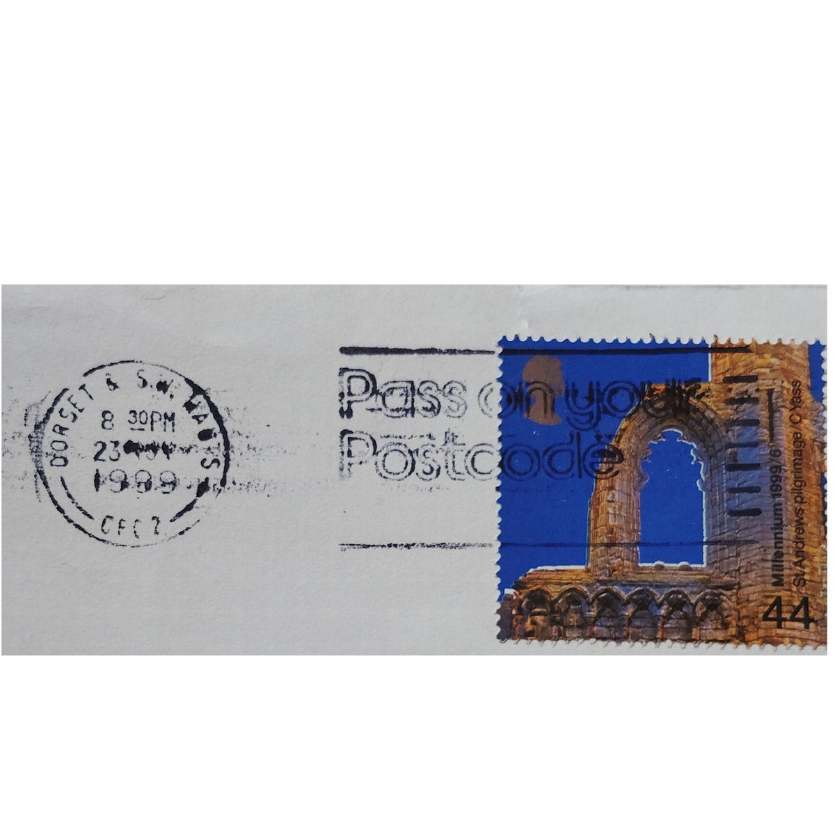 1999 Royal Mail Airmail Cover to USA 44p St Andrews Millennium Stamp