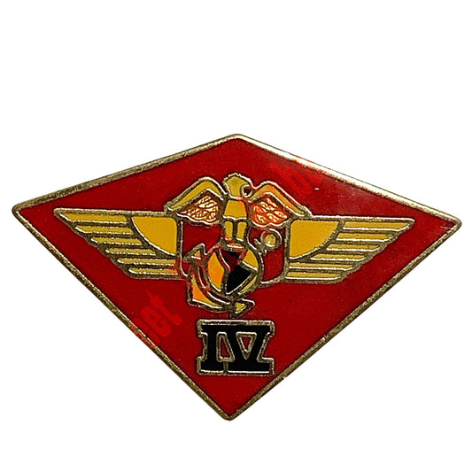 Vintage Marine Corps 4th Marine Aircraft Wing - Hat, Lapel Pin 7/8"H x 1-3/8"W