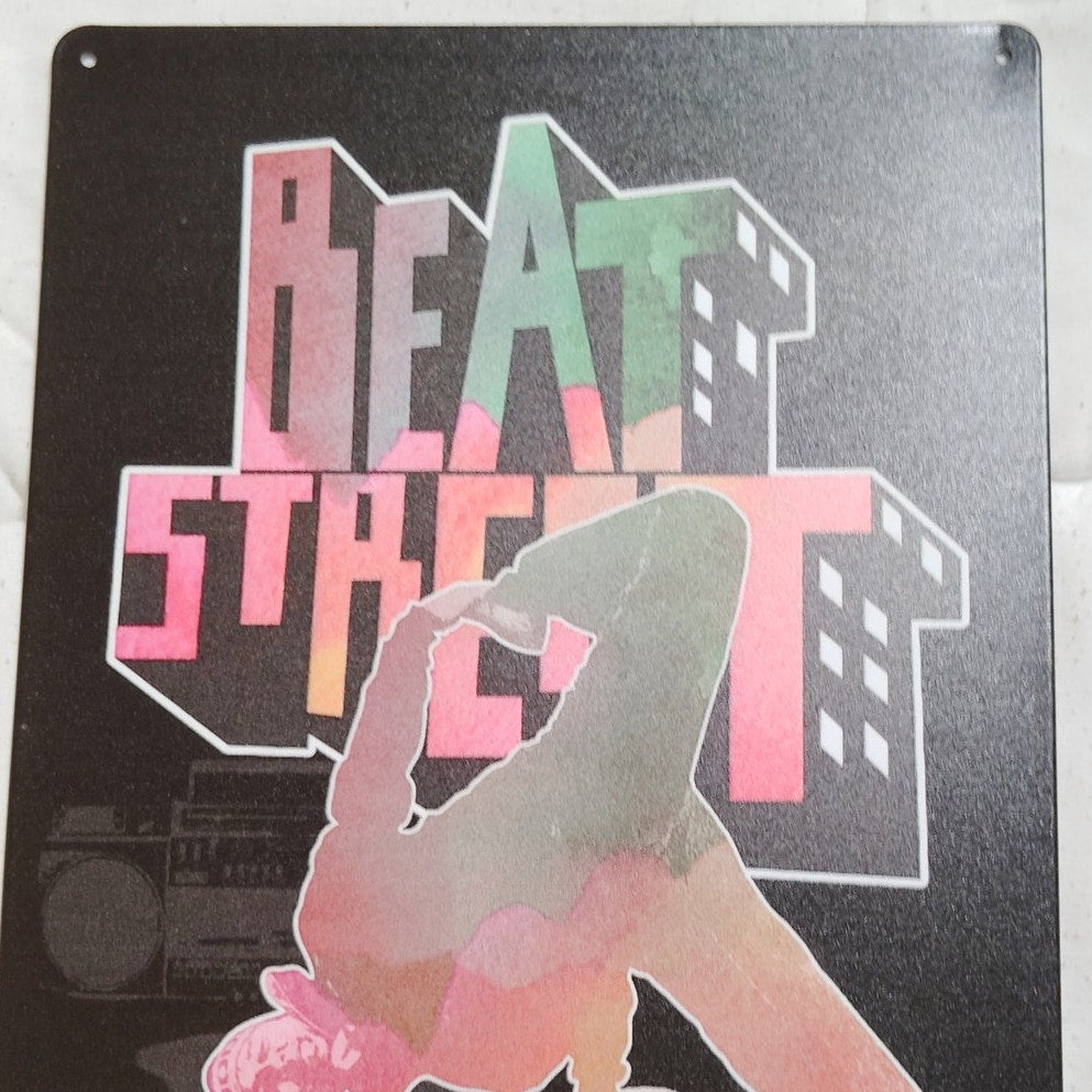 Retro 12x8 Tin Sign – 1980s Series Beat Street – Breakdance Wall Art – Hip-Hop Culture Décor