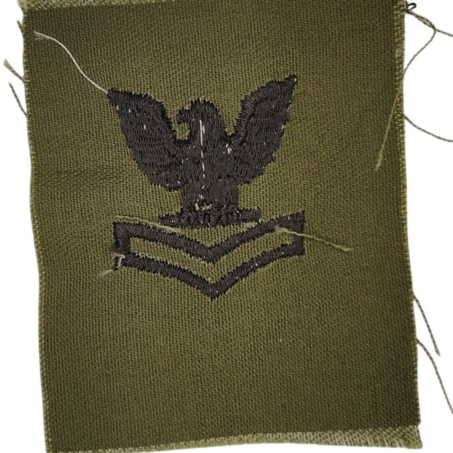 US Navy PO2 E‑5 Subdued OD Rating Device Patch 2‑1/4" × 2‑3/8" Sew‑On