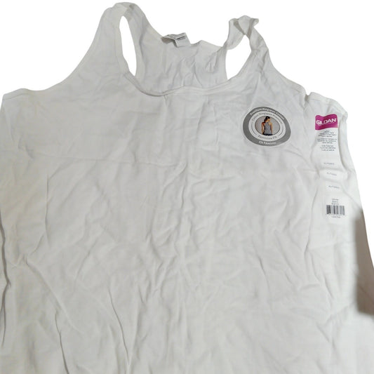 Gildan Ladies Racerback Tank – XL – White