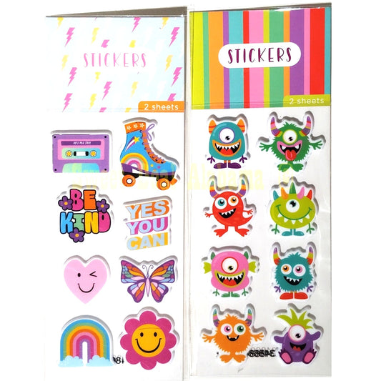 Lot of 32 Assorted Stickers Pictured, Great for Scrapbooking and More