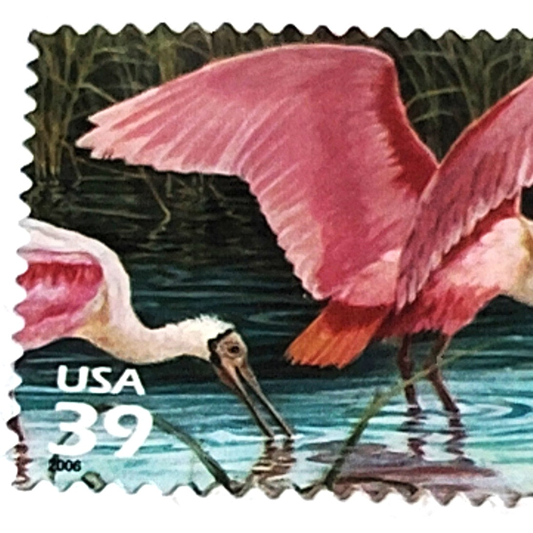 2006 USPS 39c Pink Roseate Spoonbill Bird Unused Postage Stamp - Water Scene
