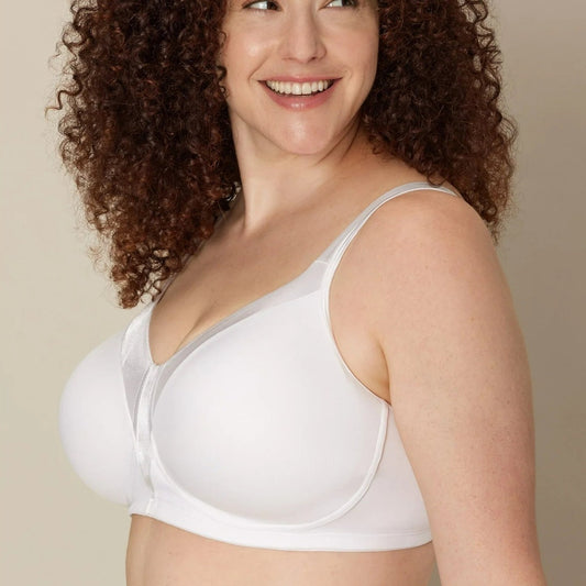 Playtex 18 Hour Silky Soft Smoothing Cool & Breathable Wireless Bra, White, 44DD