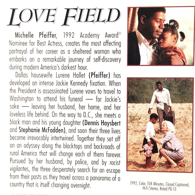 Love Field VHS 1993 Michelle Pfeiffer Dennis Haysbert Drama Warner/Orion