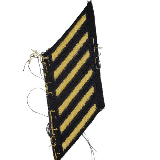 Army Service Stripes Hash Marks 6‑Stripe (18 Yr) Gold on Black Cut Edge Sew‑On