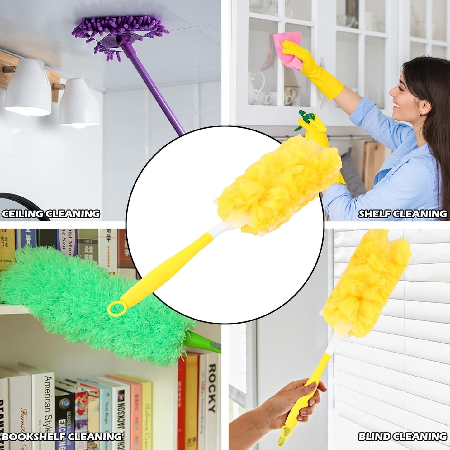 40‑Pack Duster Refills with Handle and Telescopic Rod Microfiber Cleaning Set