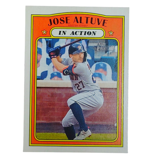 2021 Topps Heritage #44 Jose Altuve In Action Houston Astros 2B - VG/EX