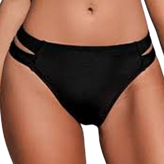 Cupshe Black Cutout High Waist Bikini Bottoms Women’s Small Double Strap