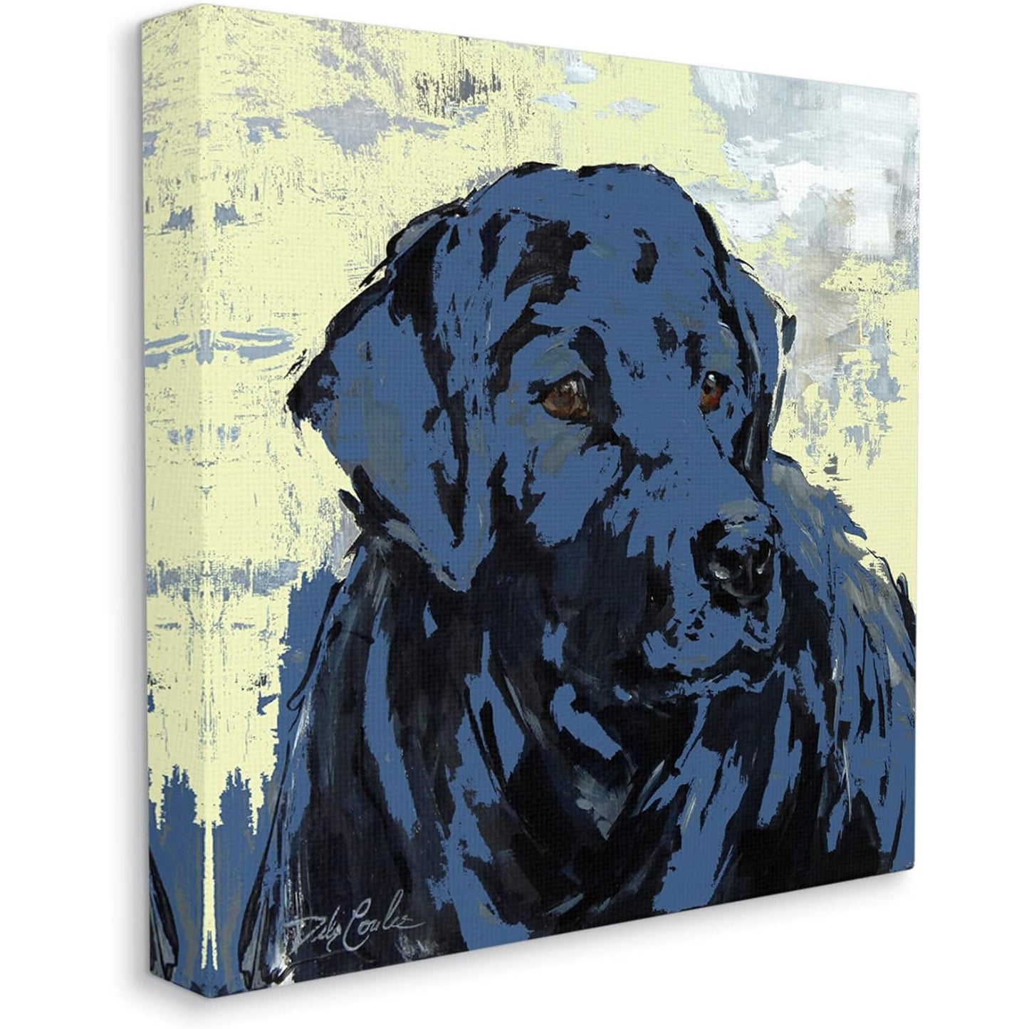 Blue Dog 17" x 17" Stretched Over Wood Canvas Art Print, Design by Debi Coules