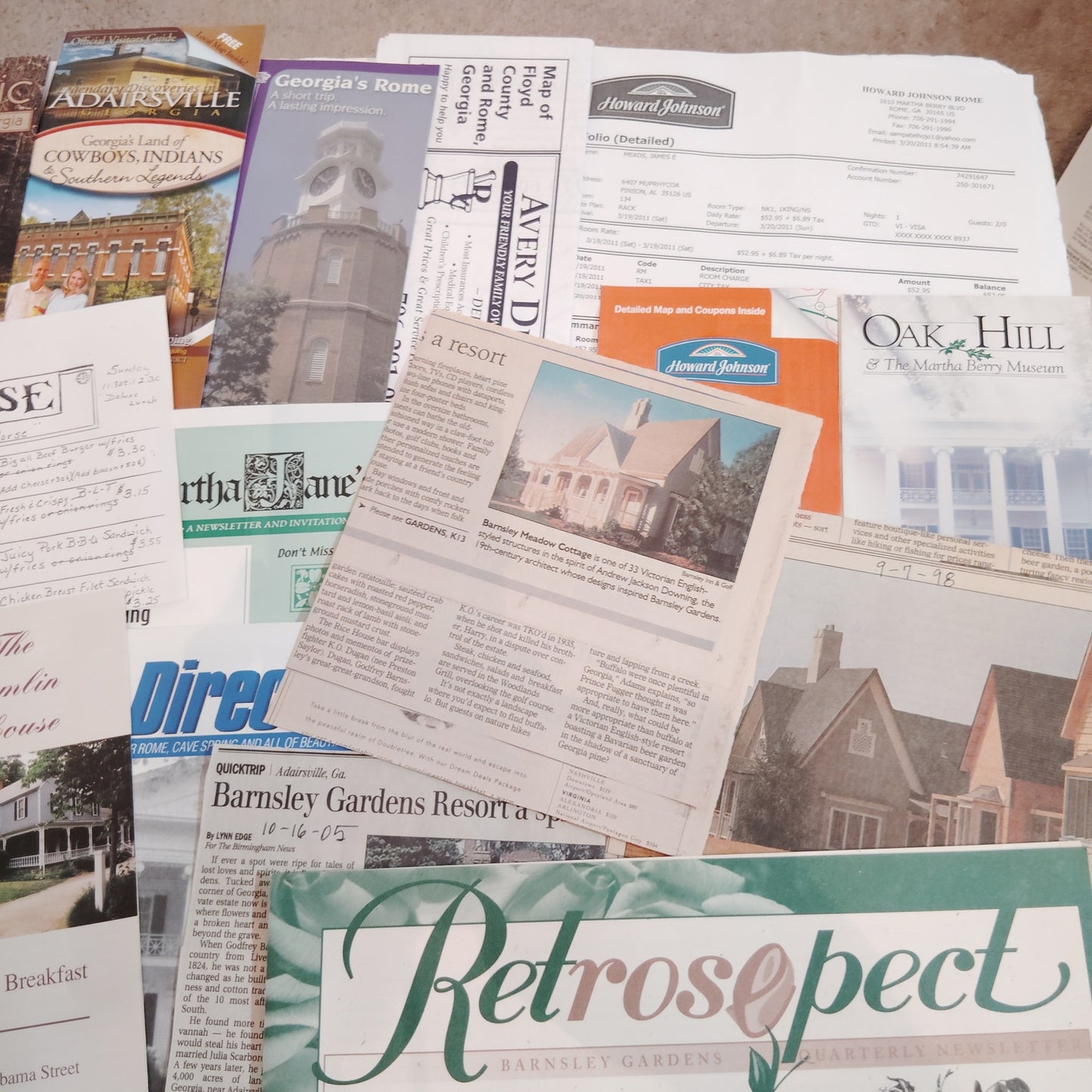 Vintage Cave Spring & Rome, GA Travel Ephemera Lot - Tourist Brochures, Maps