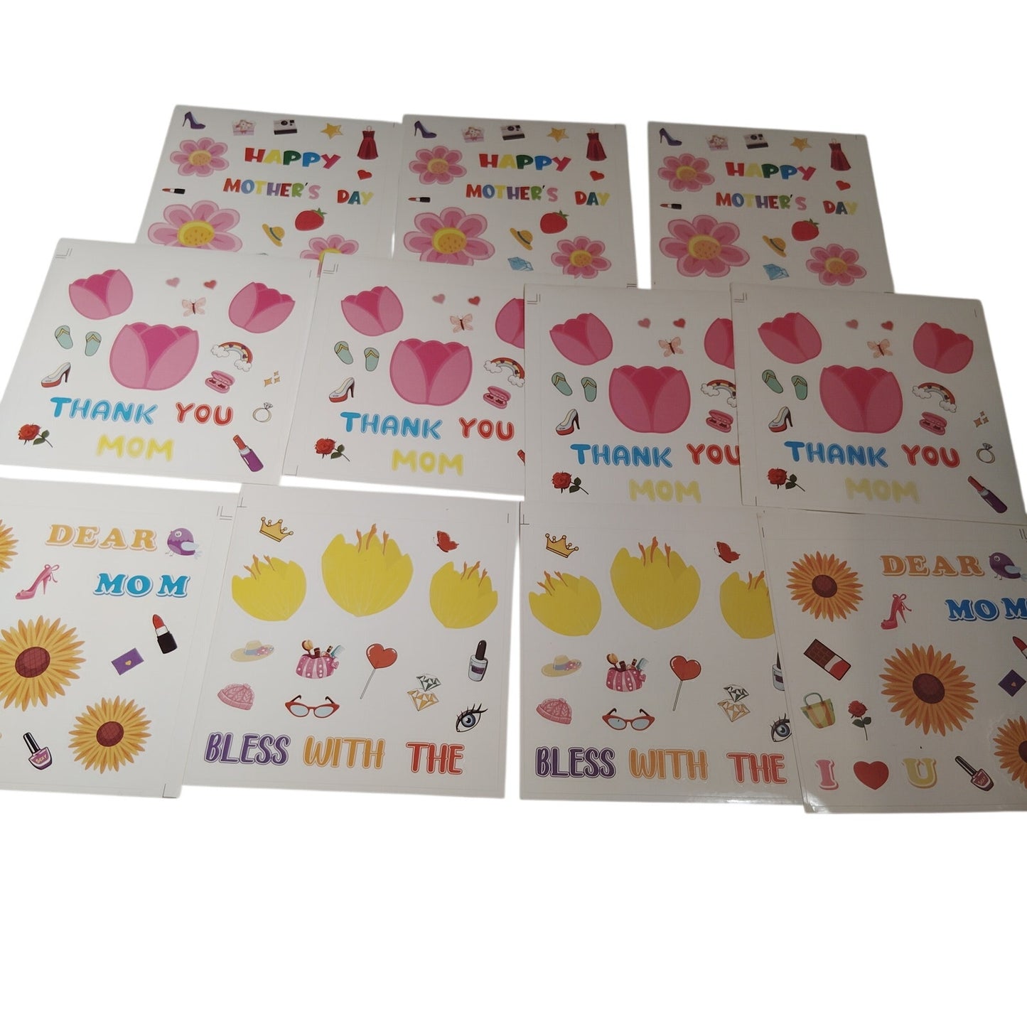 170+ Vinyl Sticker Embellishments 11 Sheets Mother’s Day & Floral Scrapbooking