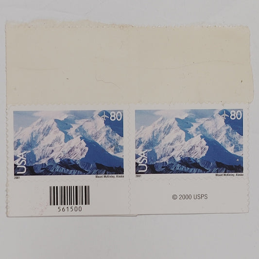 2001 USPS Mount McKinley Alaska Stamps, 2 Unused – #561500 – Vintage Scenic