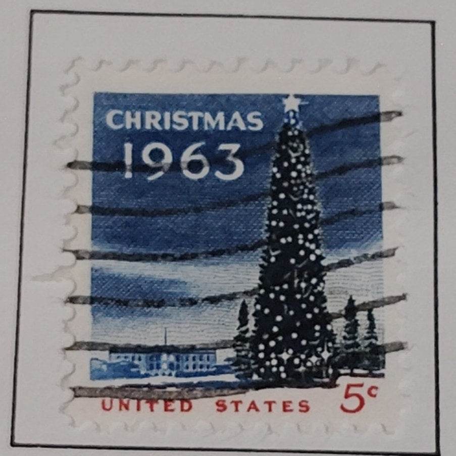 1963 Scott #1240 5¢ Christmas Tree, White House Lawn / Second Christmas Stamp