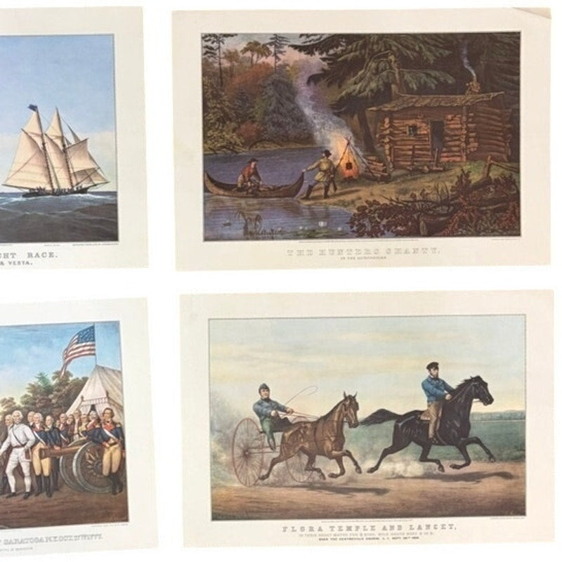1961 The Travelers Insurance Currier & Ives Calendar - Frameable Illustrations