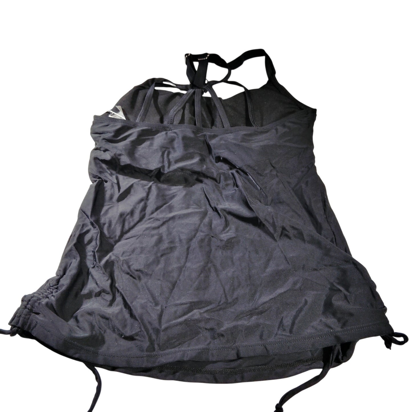 Yonique Women’s Tankini Swim Top – Strappy Racerback – Black – XS – NWT