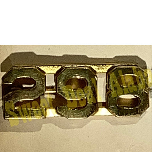 Early/Mid 1900s Brass C-Clasp Number "298" Collar Device 3/8"H Hat / Lapel Pin