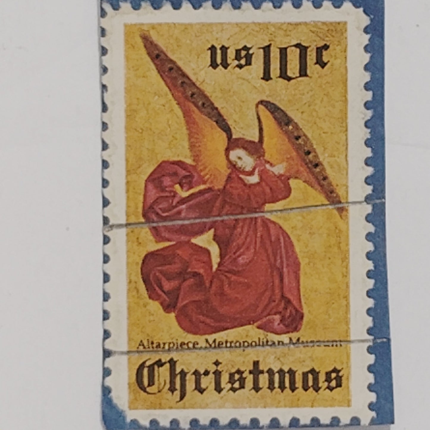 1974 Angel with Trumpet – 7 Used 10¢ USPS Christmas Stamp – Melozzo da Forlì