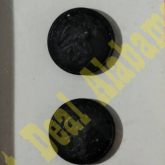 Vintage Hilborn Hamburger 2-PK USMC Cap Screw-On Buttons, 5/8"D, Matte Black