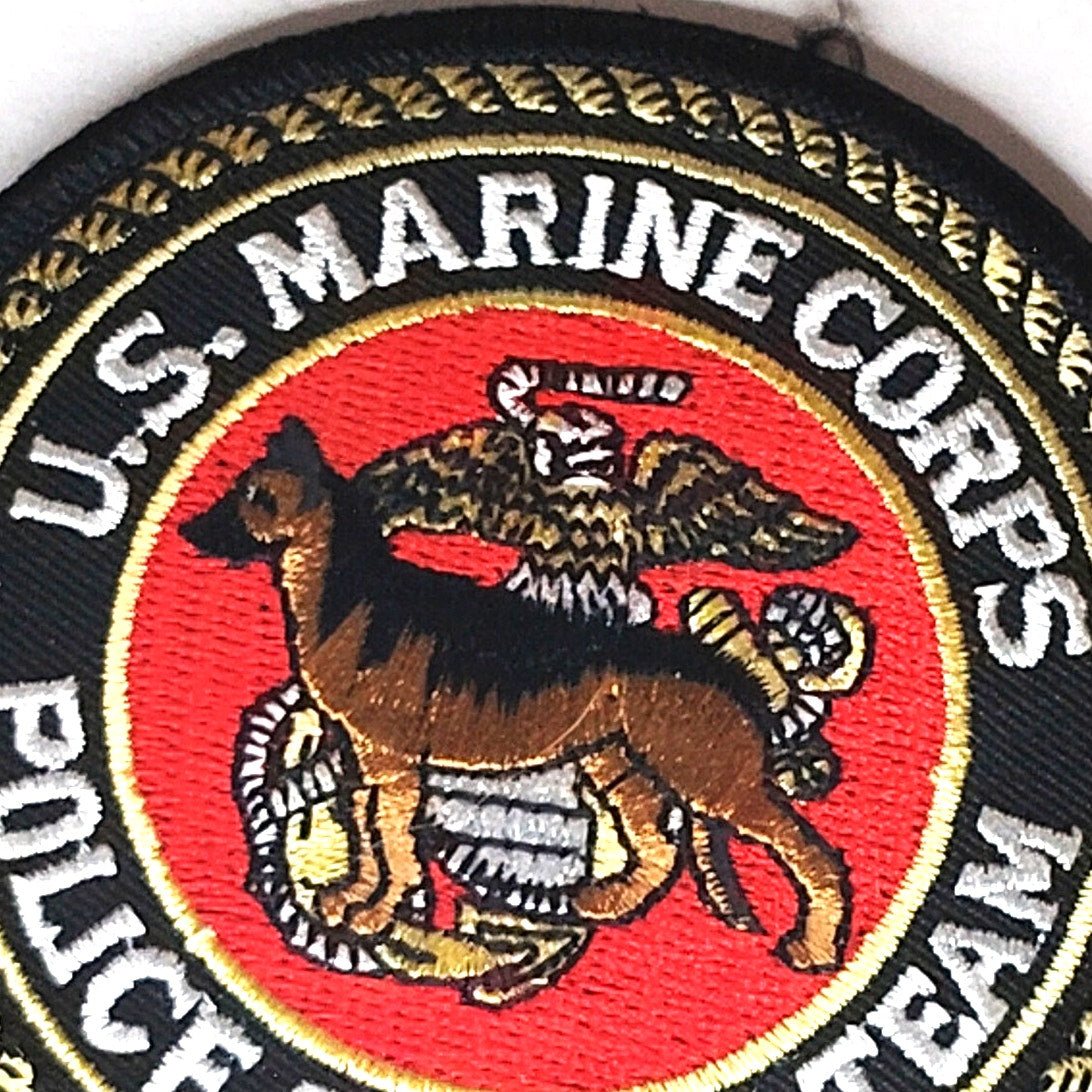 USMC Police Canine Team Patch 3‑1/2" Round Novelty Patch