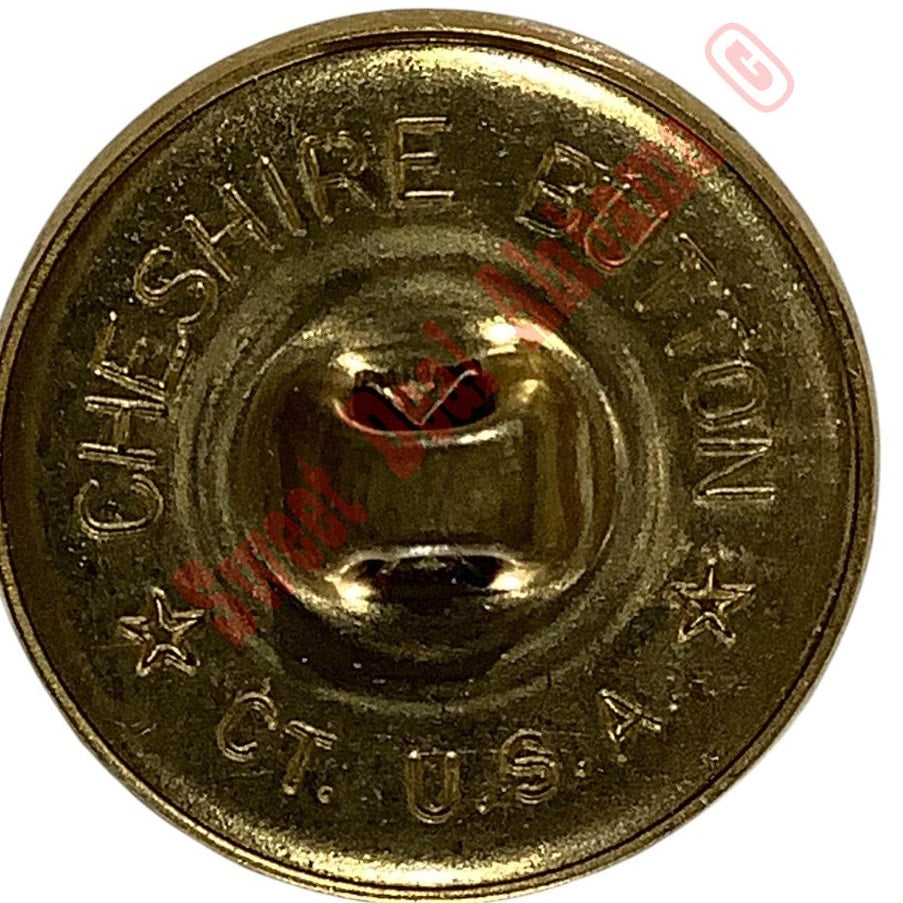 Chesire Button CT U.S.A., Brass Button w/ Eagle Seal, 3/4"D
