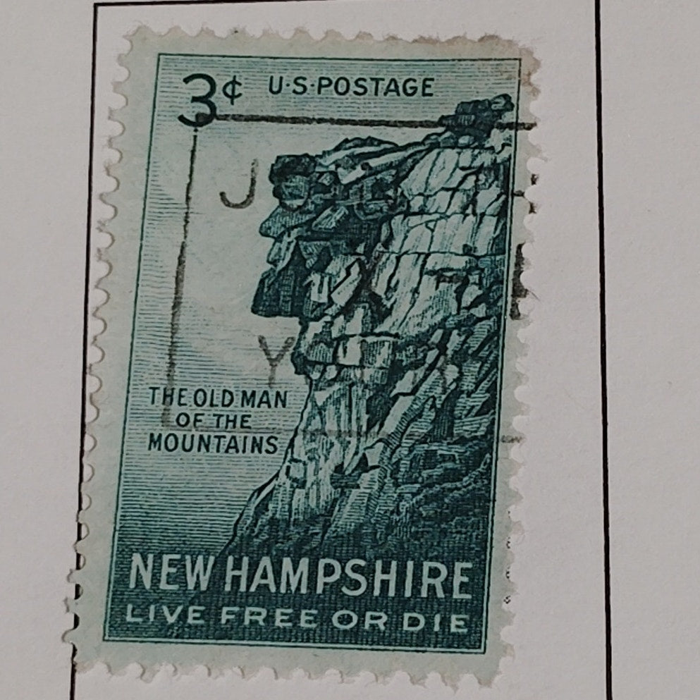 1955 3¢ Old Man of the Mountain Stamp – Scott #1068 – New Hampshire Emblem