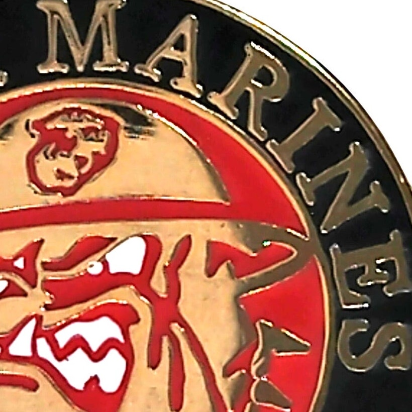 USMC Bulldog First to Fight Novelty Biker Jacket Hat Lapel Pin 1"